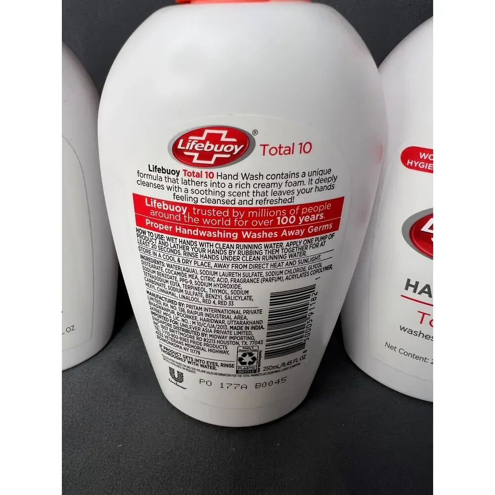 LifeBuoy Hand Wash Total 10 3 Pack NEW 8.45 fl oz